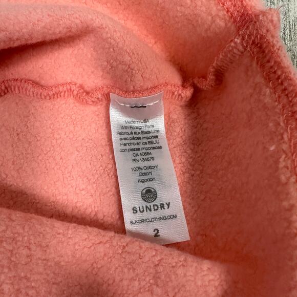 Sundry by Evereve Sweatshirt 2 | Peach White | Colorblock | NWT | MSRP $78 - Picture 9 of 10